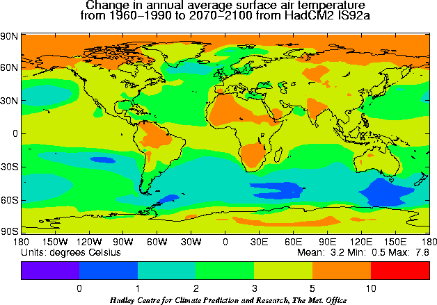 Hadley Centre Climate Change map